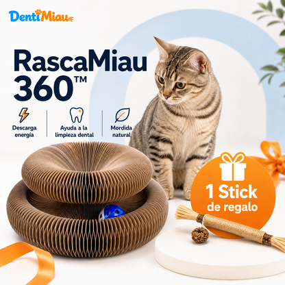 RascaMiau 360™ | Rascador Interactivo Transformable con Pelota